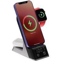Зарядная станция с часами E-Store для смартфона, часов и наушников, черная от martvrn.ru