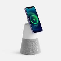 Bluetooth-колонка с беспроводной зарядкой и подсветкой Cone Sonance, серая от martvrn.ru