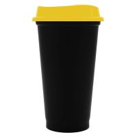 Стакан с крышкой Color Cap Black, черный с желтым от martvrn.ru