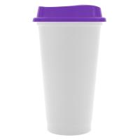 Стакан с крышкой Color Cap White, белый с фиолетовым от martvrn.ru