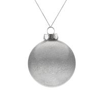 Елочный шар Finery Shine, 8 см, глянцевый серебристый с глиттером от martvrn.ru