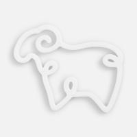 Подвеска «Барашек», 3D-печать, белая от martvrn.ru