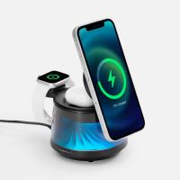 Bluetooth-колонка с подсветкой и беспроводной зарядкой Quantum, черная от martvrn.ru