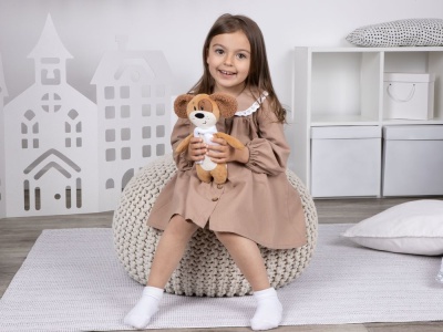 Мягкая игрушка Beastie Toys, собачка с белым шарфом от martvrn.ru