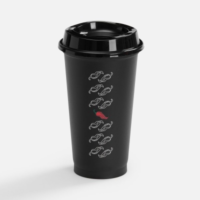 Стакан с крышкой Color Cap, ver.2, черный от martvrn.ru