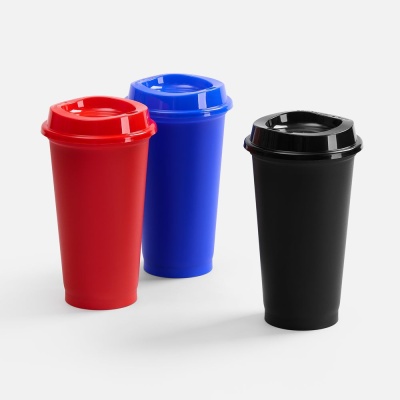 Стакан с крышкой Color Cap, ver.2, черный от martvrn.ru