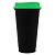 Стакан с крышкой Color Cap Black, черный с зеленым от martvrn.ru
