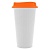 Стакан с крышкой Color Cap White, белый с оранжевым от martvrn.ru