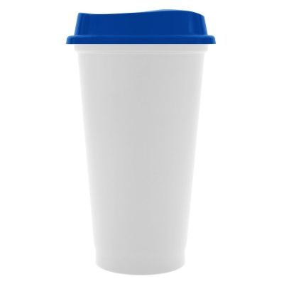 Стакан с крышкой Color Cap White, белый с синим от martvrn.ru
