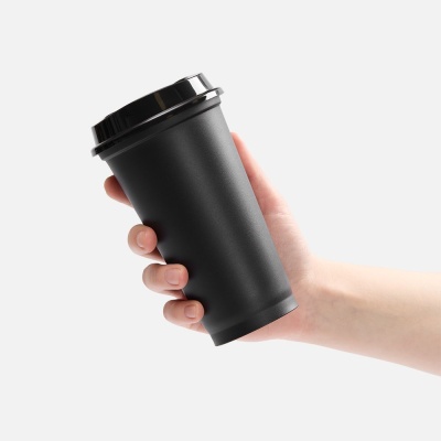 Стакан с крышкой Color Cap, ver.2, черный от martvrn.ru